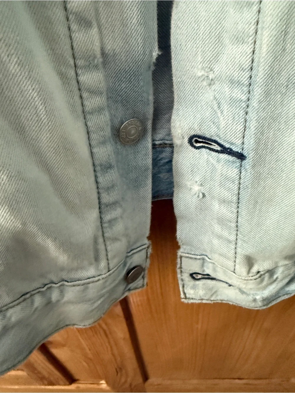 Levi's Light Wash Denim Trucker Jacket in Pale Blue - Picture 4 of 9